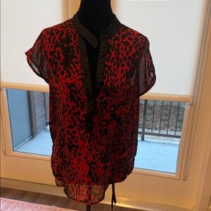 Stylish Red and Black Women's Blouse